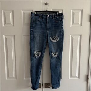 American Eagle Outfitters Ripped Blue Skinny Jeans
